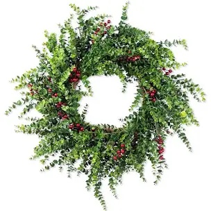 Leyon 28"D Christmas Greenery PE Dripping Eucalyptus 