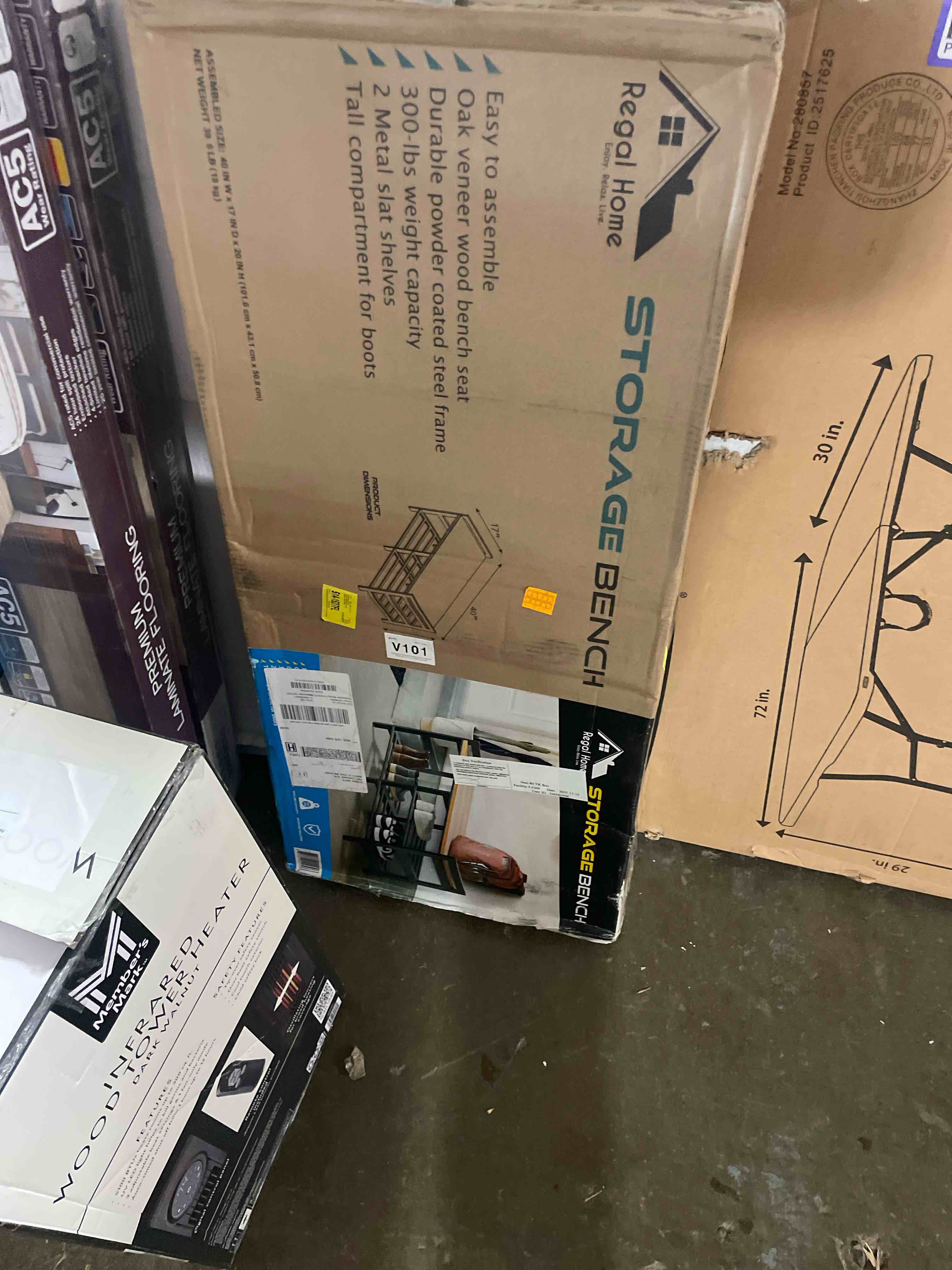 Condition photo showing New/Like New for Shoe Bench,Shoe Organizer?Holds Up to 570 lb?12 x 30.7 x 17.3Inches?3-Tier Shoe Storage Bench,Entryway Bench with Cushioned Seats,for Shoe Rack in The Bathroom,Entryway,Bedroom,Living Room