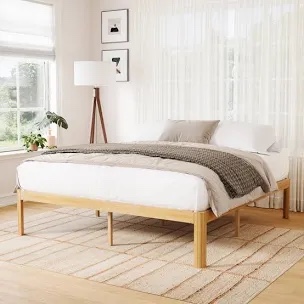 Bamboo Bed Frame with Iron Legs