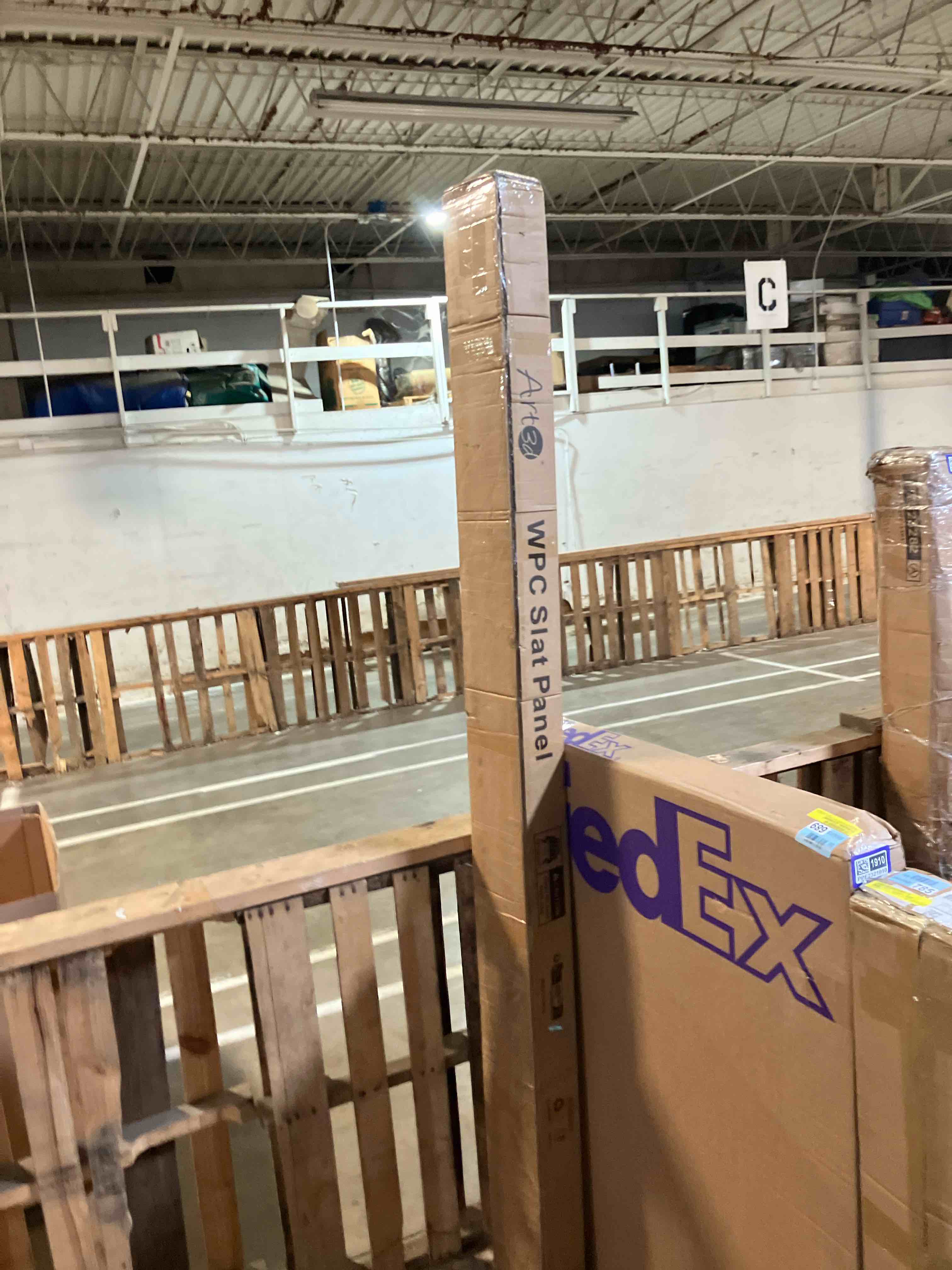 Condition photo showing As Is for 8 Pcs 96" x 6.26" WPC Waterproof Slat Wall Panels, 3D Wood Look Acoustic Diffuser Wall Paneling for Modern Decor,33.38 sq.ft.