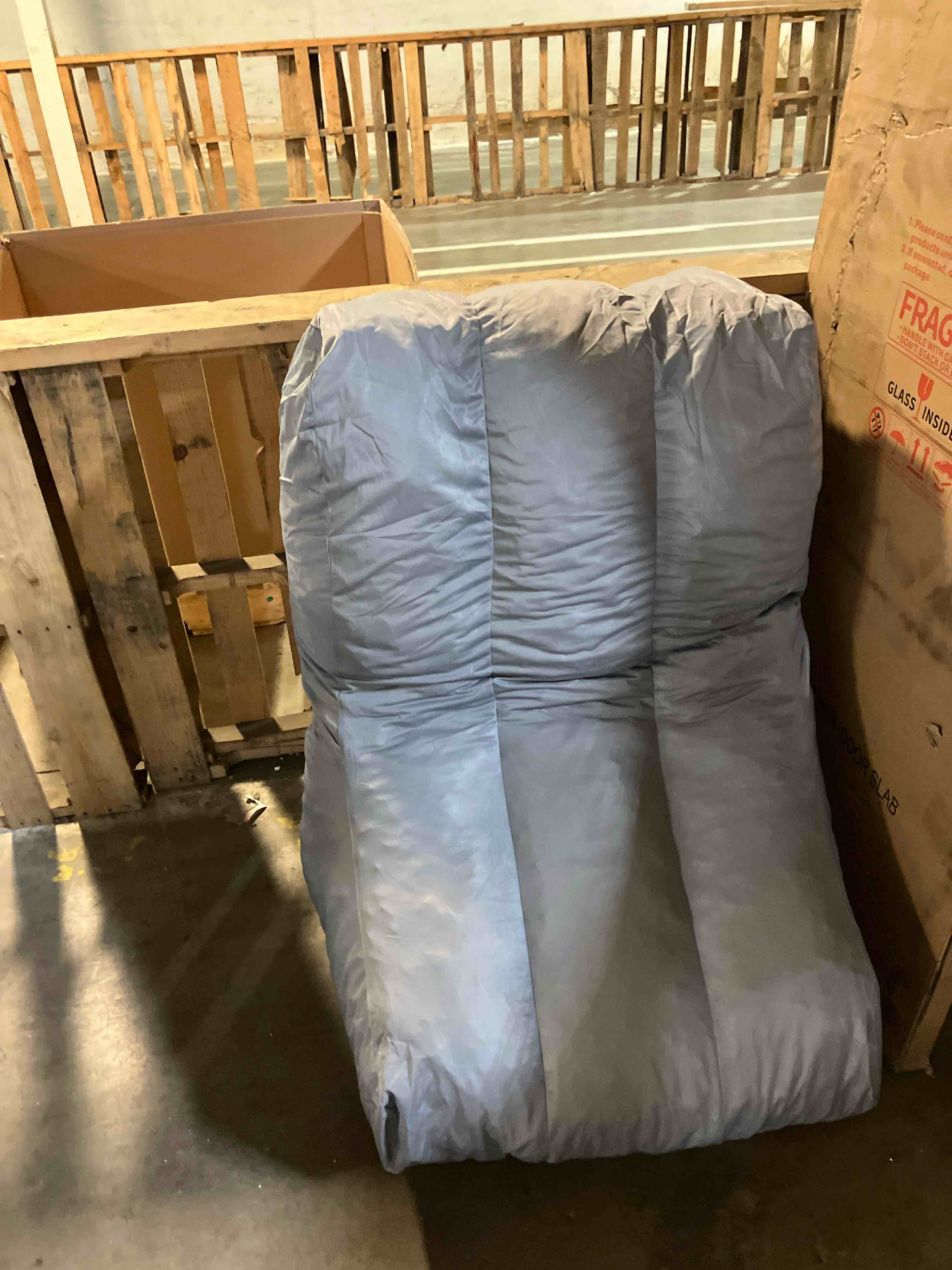 Condition photo showing New/Like New for Hobestluk 3 in 1 Bean Bag Chair Giant Bean Bag Chairs for Adults with Velvet Cover Convertible Bean Bag Floor Cushion with Machine Washable Cover for Living Room (Velvet Grey) Velvet - Grey