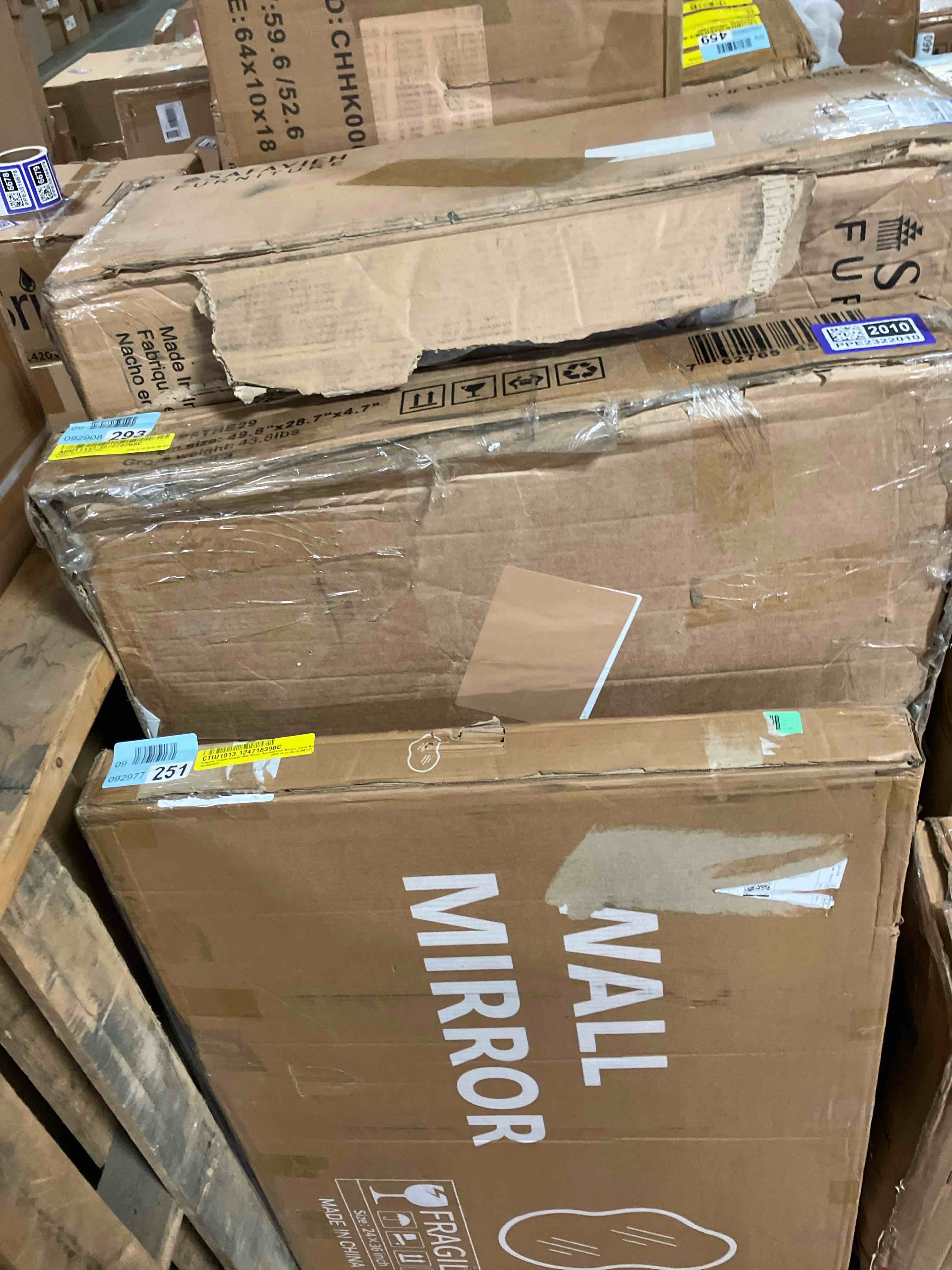 Condition photo showing New/Like New for Irregular Unique Shaped Wall Mirror, Asymmetrical Mirrors, Cloud Mirror, Wavy Mirror, Morden Wavy Wall Mirror For Entryway Living Room Bedroom Bathroom 36” x 20”