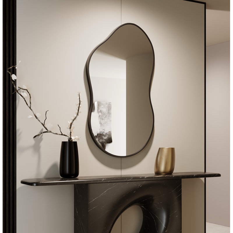 Irregular Unique Shaped Wall Mirror, Asymmetrical Mirrors, Cloud Mirror, Wavy Mirror, Morden Wavy Wall Mirror For Entryway Living Room Bedroom Bathroom 36” x 20”