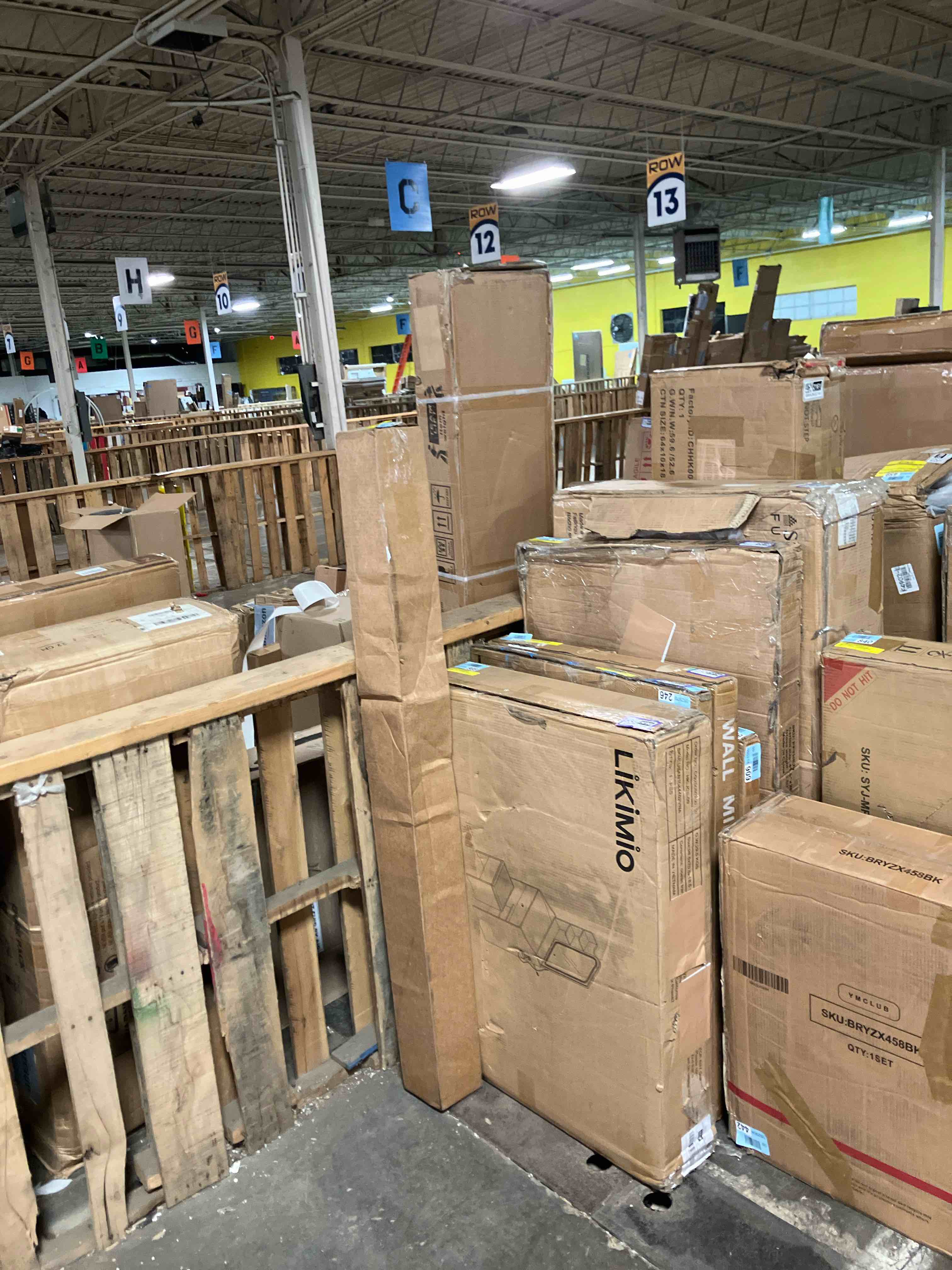 Condition photo showing Good Condition for 46"x46" XL Framed Wall Art - Neutral Abstract Line Design Art (Frame Assembly Required)