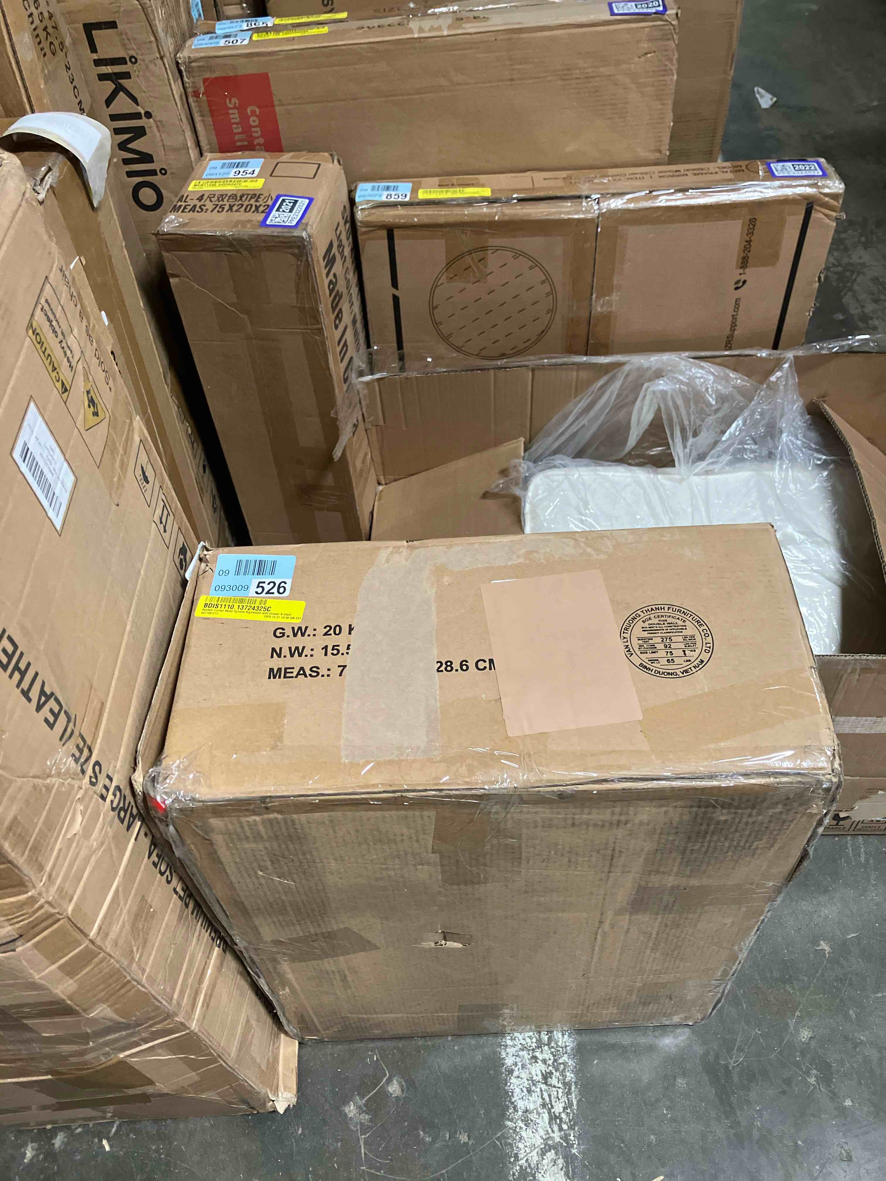 Condition photo showing New/Like New for Beckett Turned Wood Spindle Nightstand with Drawer & Shelf