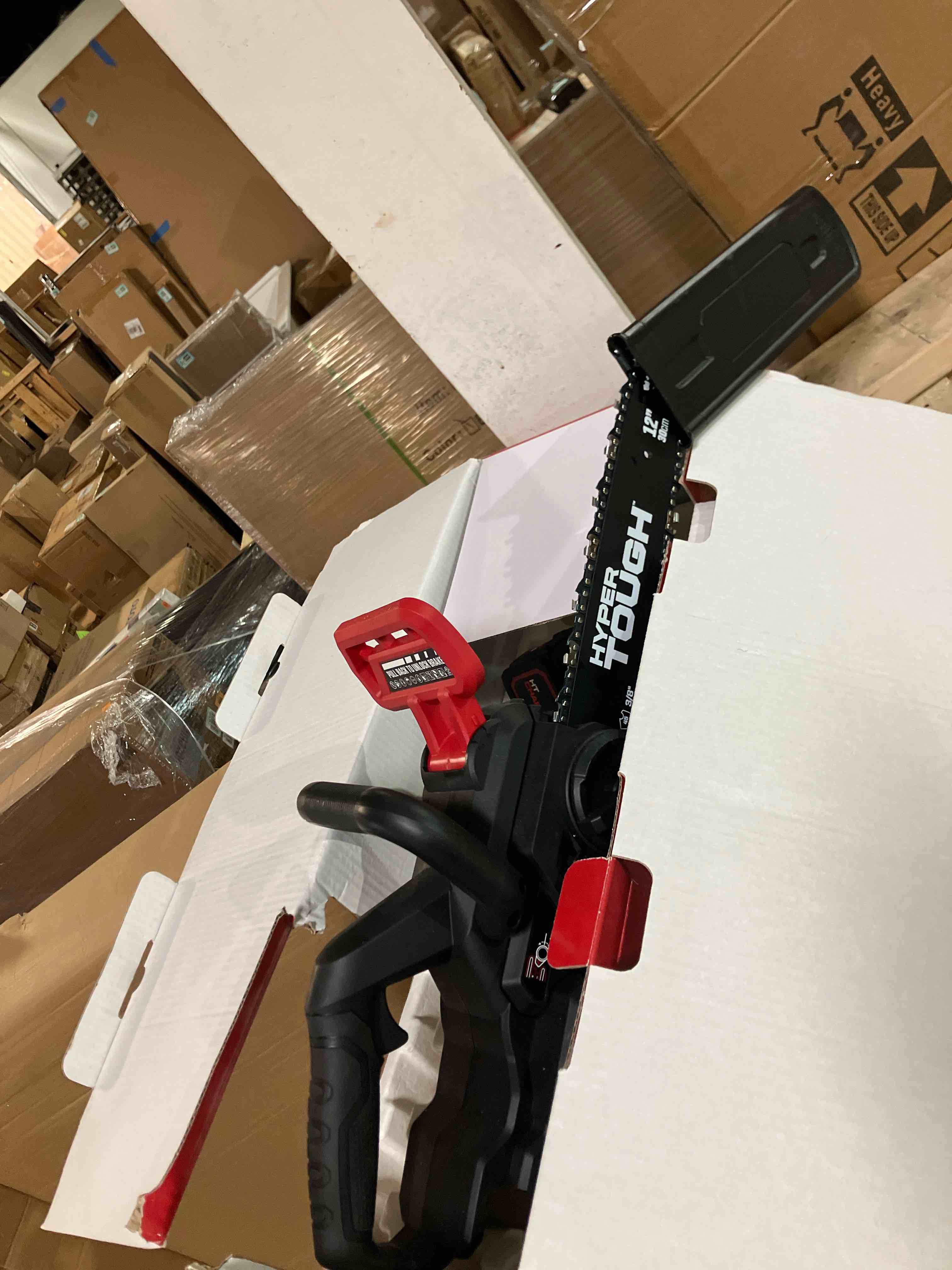 Condition photo showing Good Condition for Hyper Tough 20V 4.0Ah Battery Powered 12in Brushless Chainsaw HT22-401-03-03 (New but missing charger)