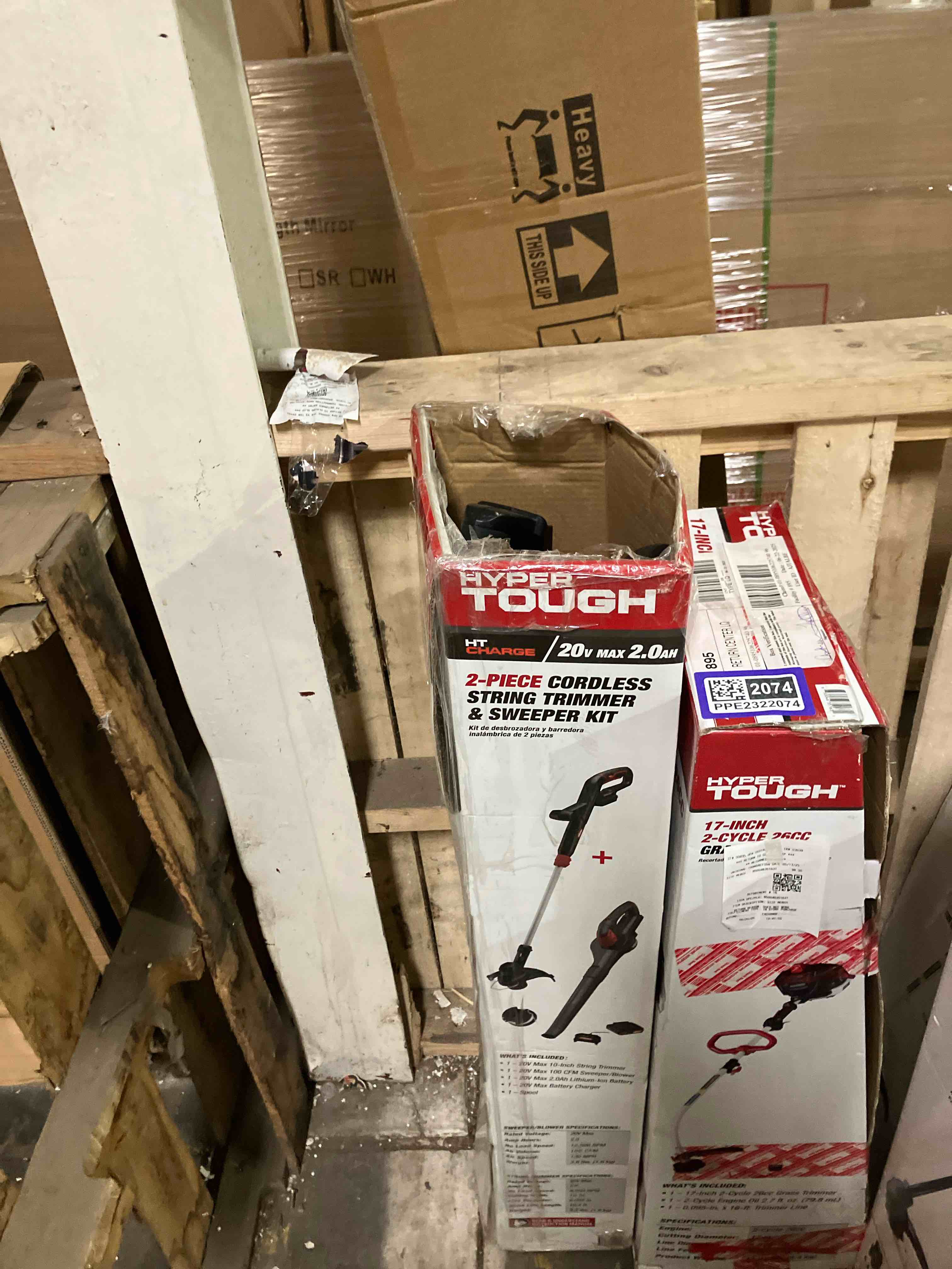 Condition photo showing Good Condition for Hyper Tough 20V Max Cordless Combo Kit  10-Inch String Trimmer & 130Mph Sweeper 2.0Ah Battery and Charger Included (used)