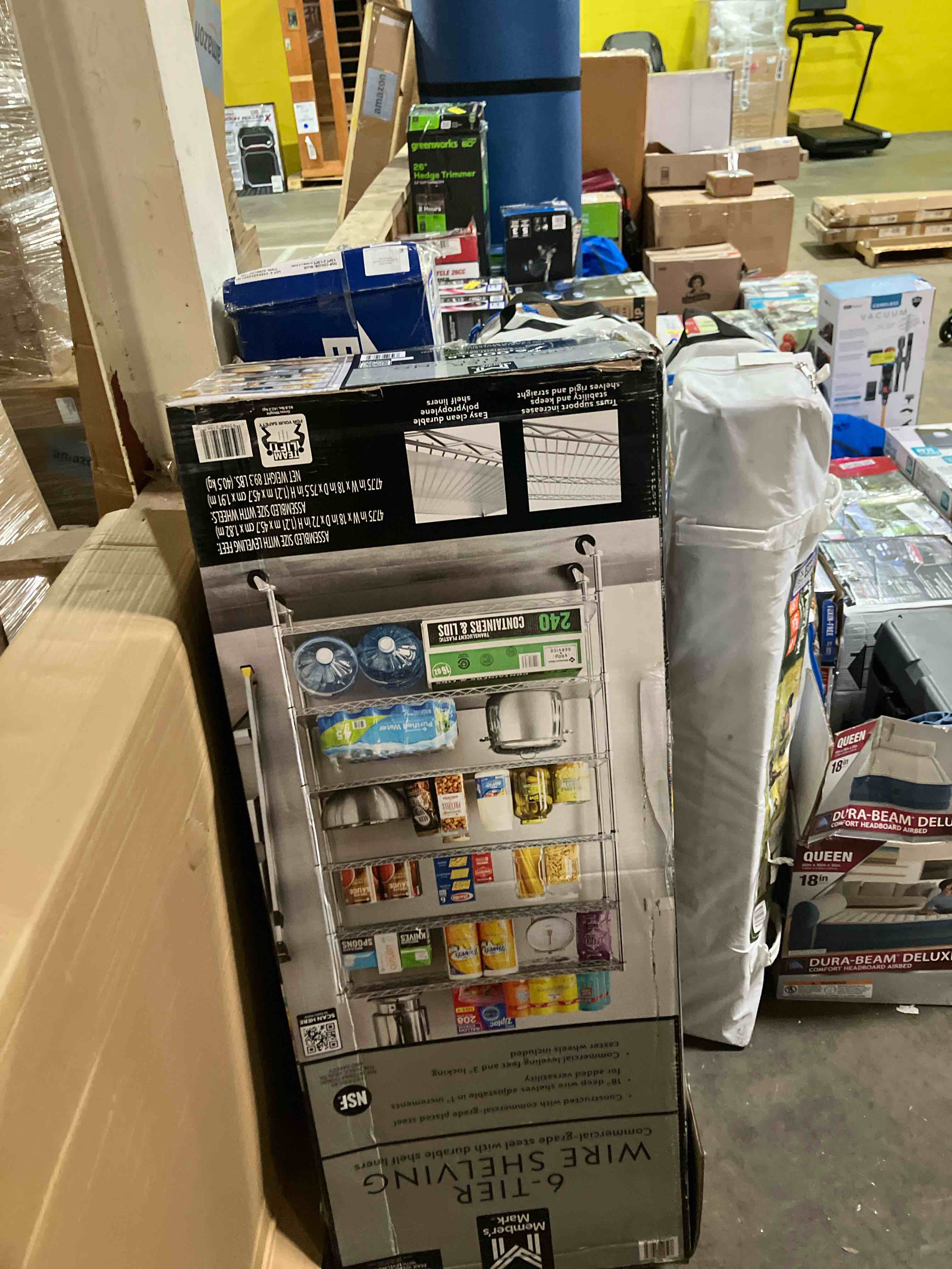 Condition photo showing New/Like New for Member's Mark 6-Tier NSF Heavy Duty Wire Shelving, 47.75" W x 18" D x 75.5" H