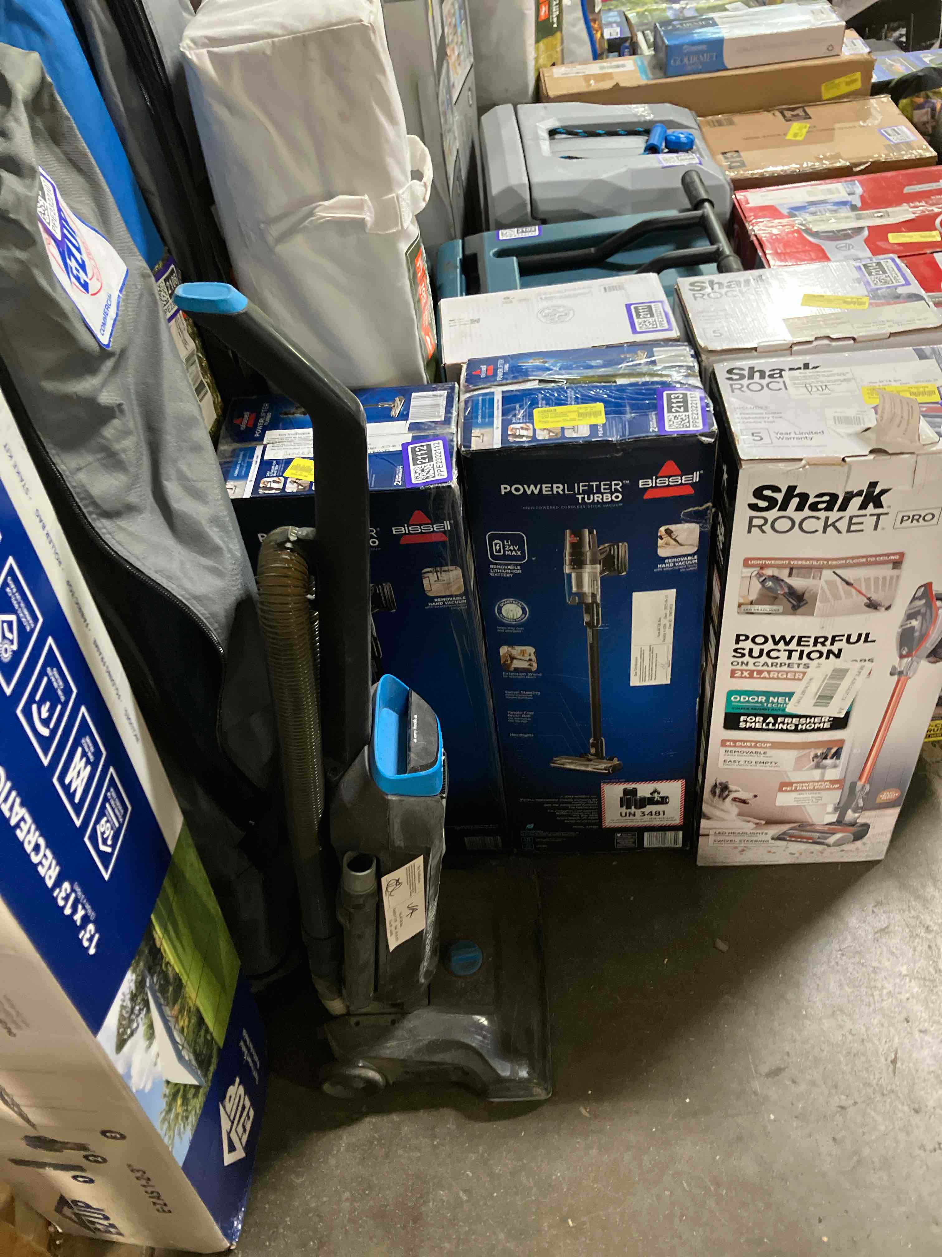 Condition photo showing As Is for BISSELL PowerForce Bagged, Upright Vacuum, Powerful Suction, Allergen Filtration Bags, Flexible Reach, 1739, Black & Blue (Used)
