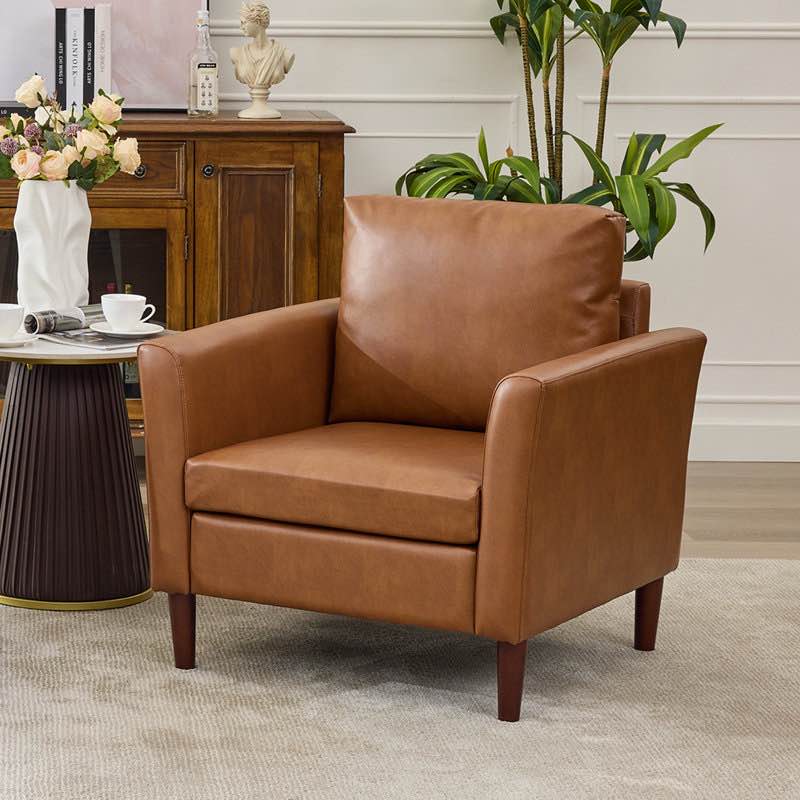 bobur faux leather living room accent chair