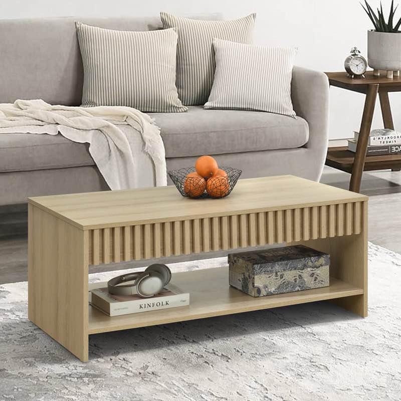Irwin 39.4" W Mid Century Modern Rectangular Coffee Table