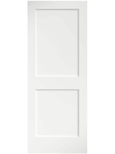 Eightdoors 80 in. x 1-3/8 in. Shaker White Primed 2-Panel Solid Core Wood Interior Slab Door