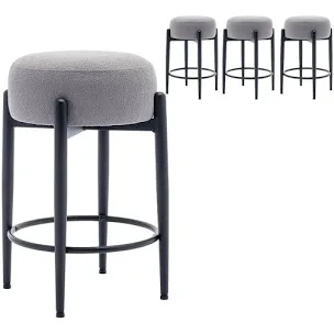 Carie 24" Sherpa Upholstered Counter Stool Soft & Stylish Bar Stools