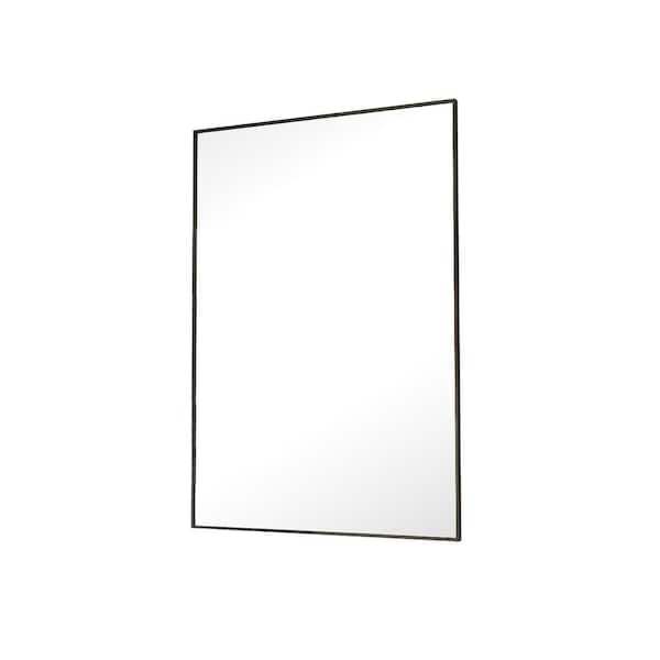HOMLUX 24 in. W x 36 in. H Rectangle Framed Wall Bathroom Vanity Mirror in Black Decorative Modern Rust-Resistant