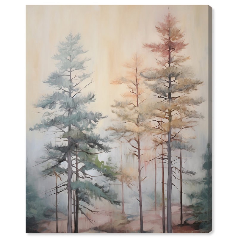 Still Wet Pines Canvas Boho Minimalist Abstract Wall Art by Art Remedy