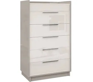 AMERLIFE Kino 5-Drawers High Gloss Lift Top Inside Mirror Bedroom Storage Dresser