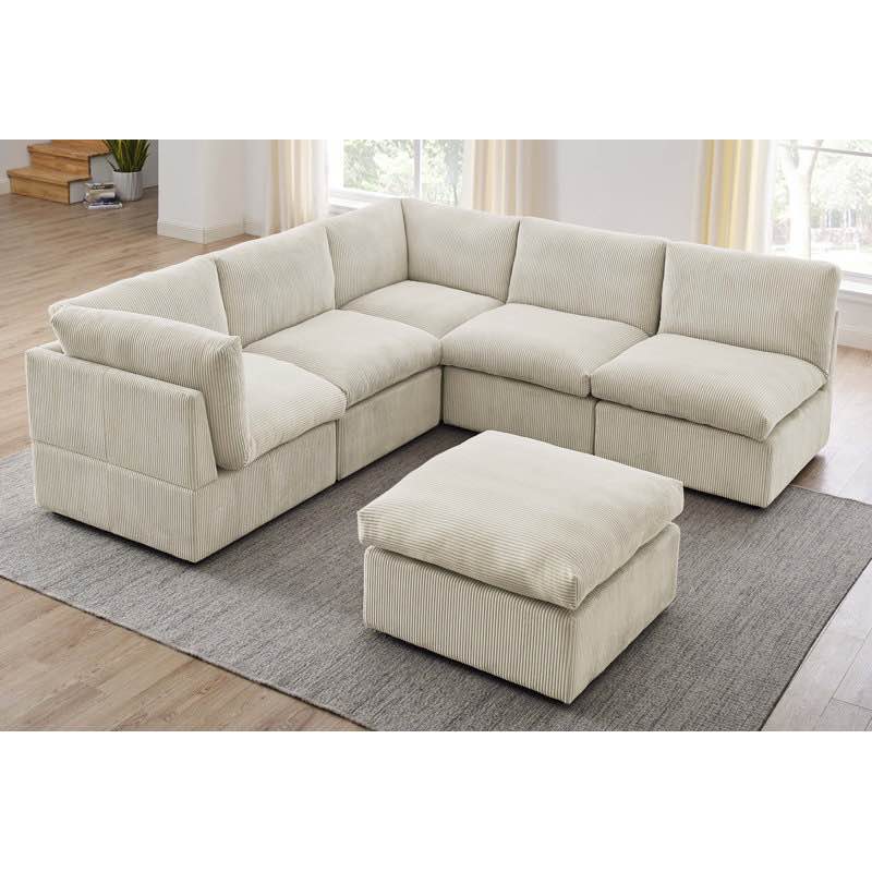 kyanne priyen 98" wide symmetrical modular corner sectional (armless seat only)