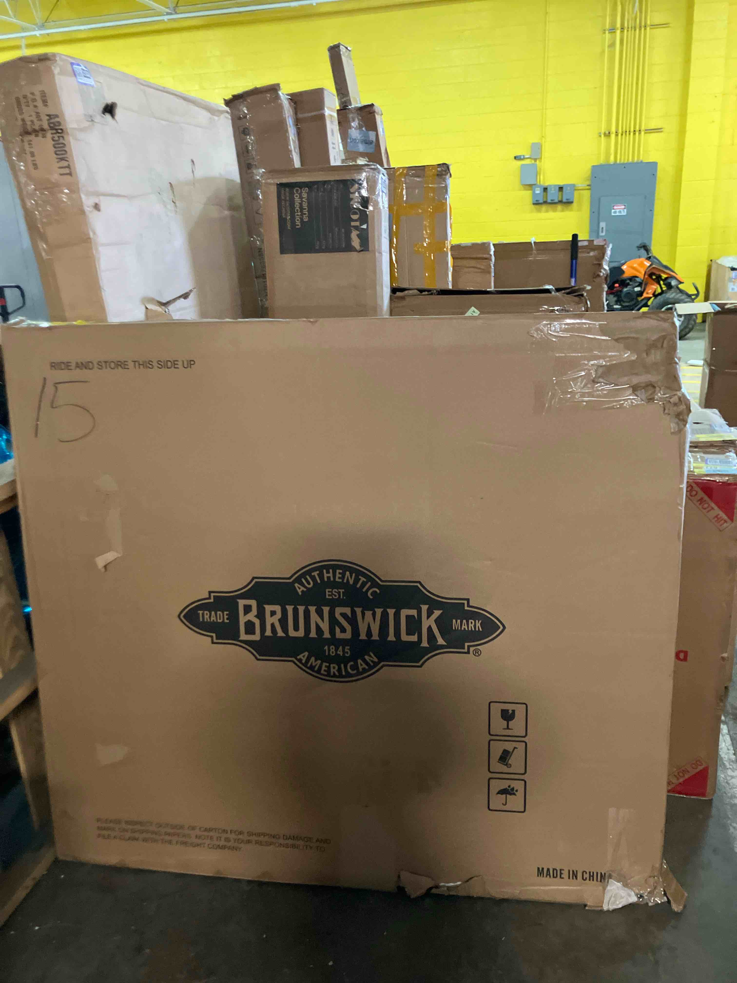 Condition photo showing Good Condition for Brunswick CT8 Table Tennis Conversion Top - Black Laminate with Foam Padding, Net, Paddles & Balls, Warp-Resistant Design (Table top only)