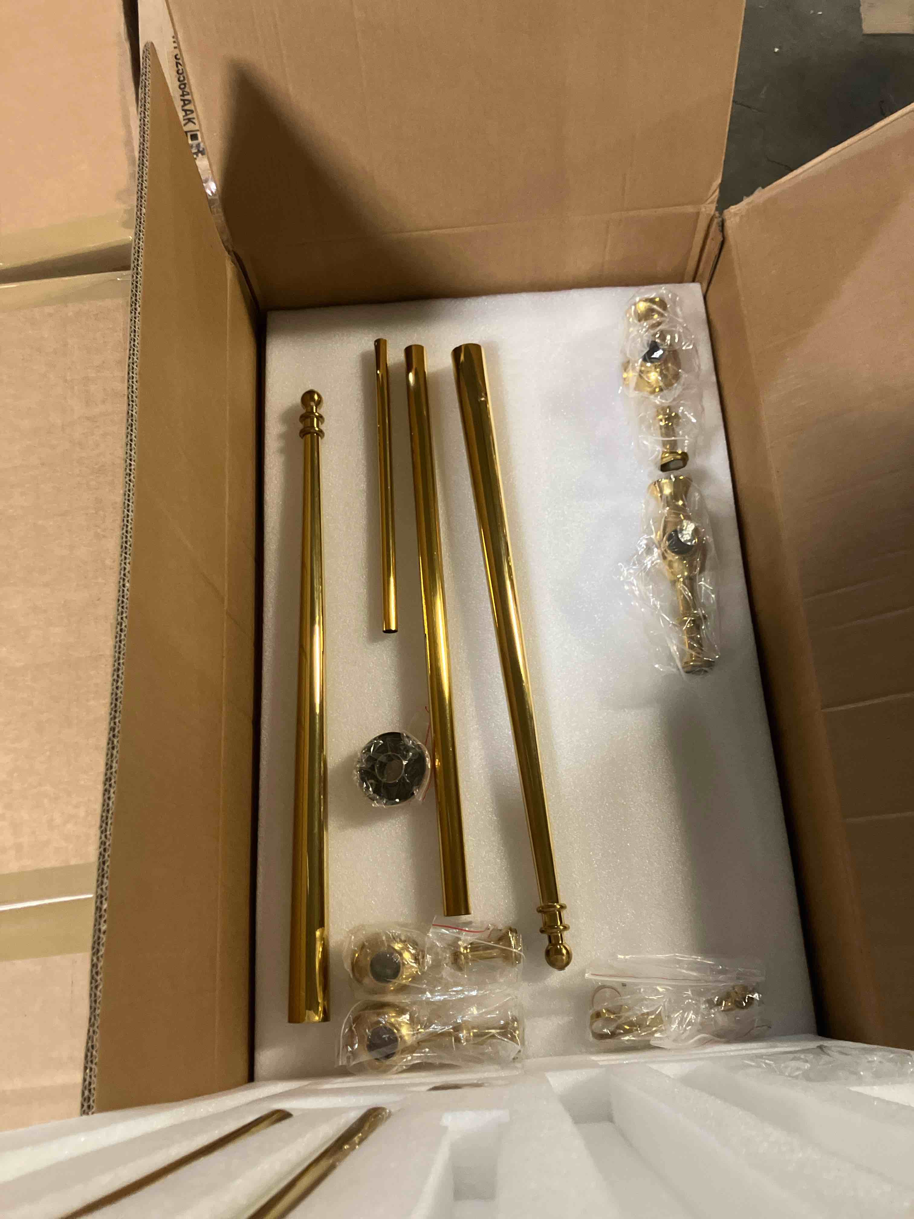 Condition photo showing New/Like New for Ronsan Heavy Duty Coat Rack with Natural Marble Base, Freestanding Metal Coat Stand with 8 Hooks, Modern Coat Hanger Tree for Coats, Bags, and Hats, 19.69 x 11.02 x 68.9 Inches Gold