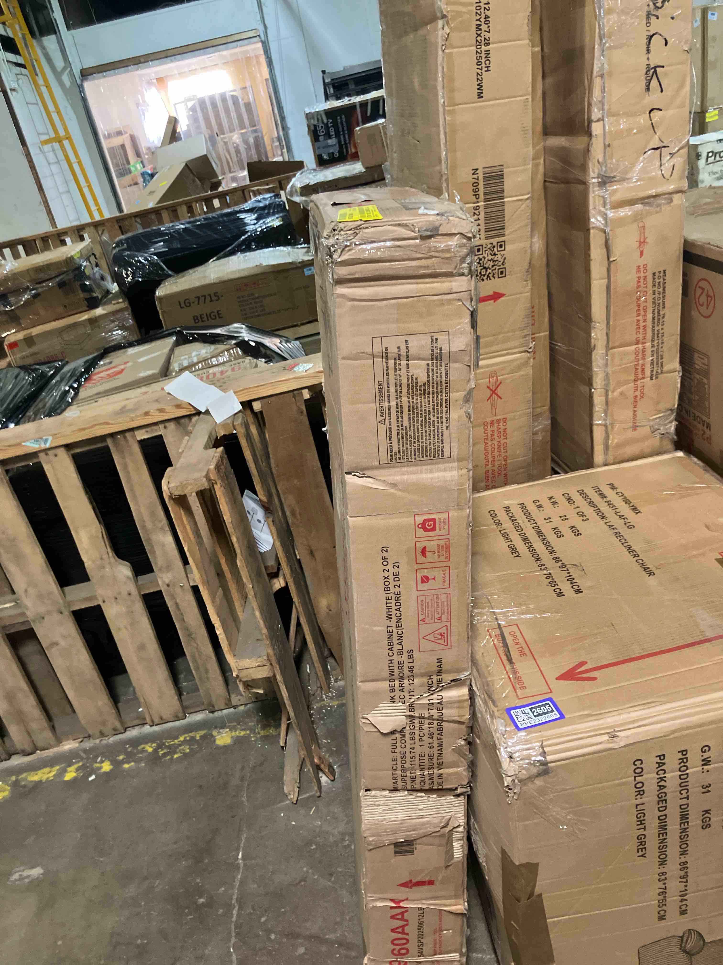 Condition photo showing As Is for Bunk Bed With Desk, Storage Drawers And Trundle Full over Full ( Incomplete box 2/2 missing box 1/2)