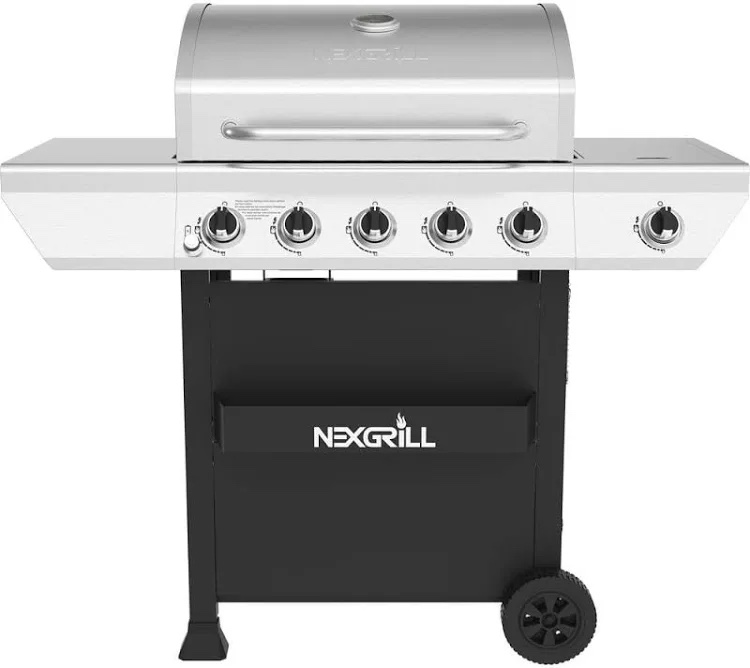 Nexgrill 5-Burner Propane Gas Grill with Side Burner and Condiment Rack (Top part of the grill only missing base)