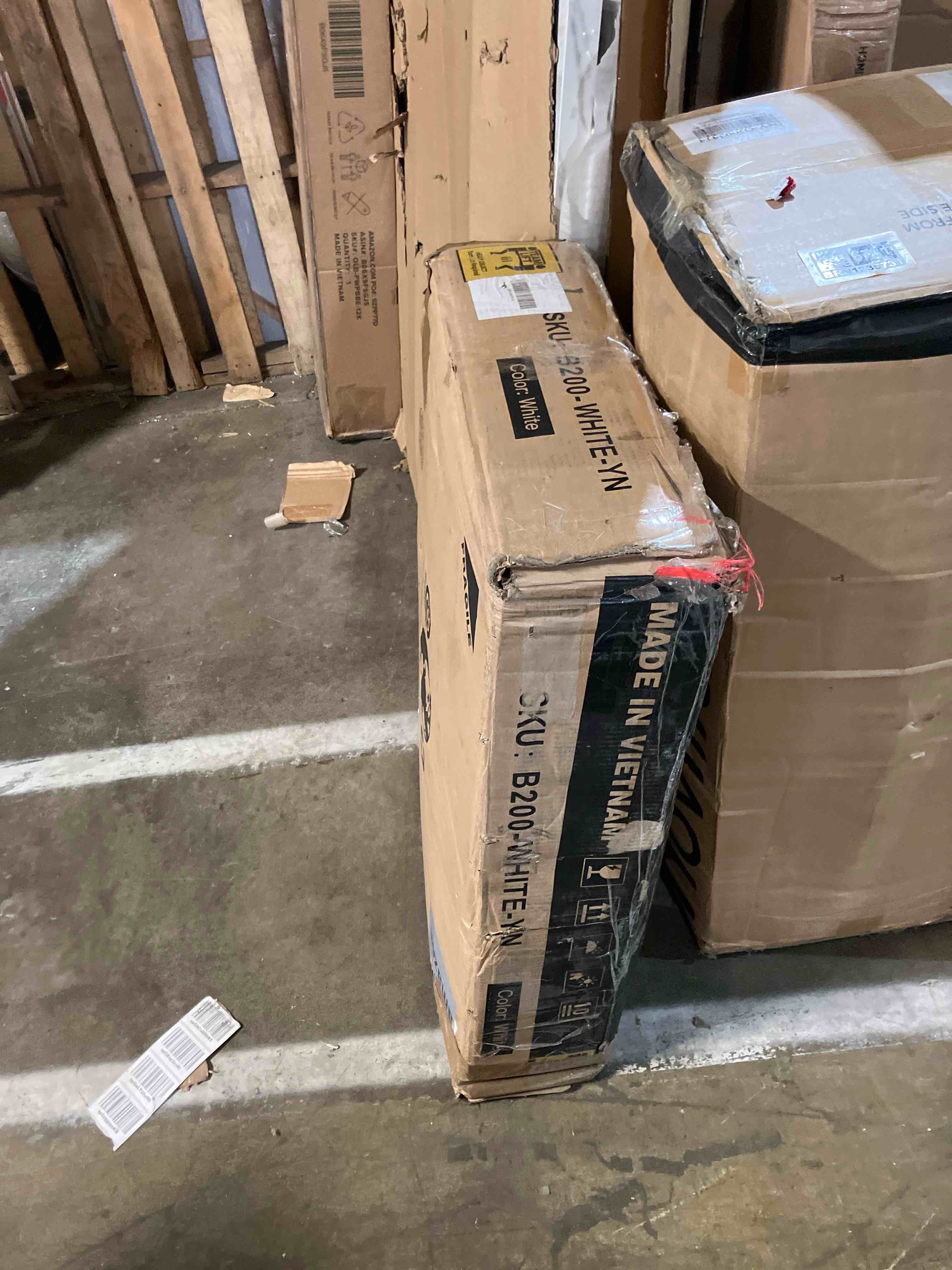 Condition photo showing As Is for COMHOMA Makeup Vanity Table and Chair Set with 5 Drawers and Charging Station, Mirror and Lights Included B200 (Incomplete missing mirror and some hardware)