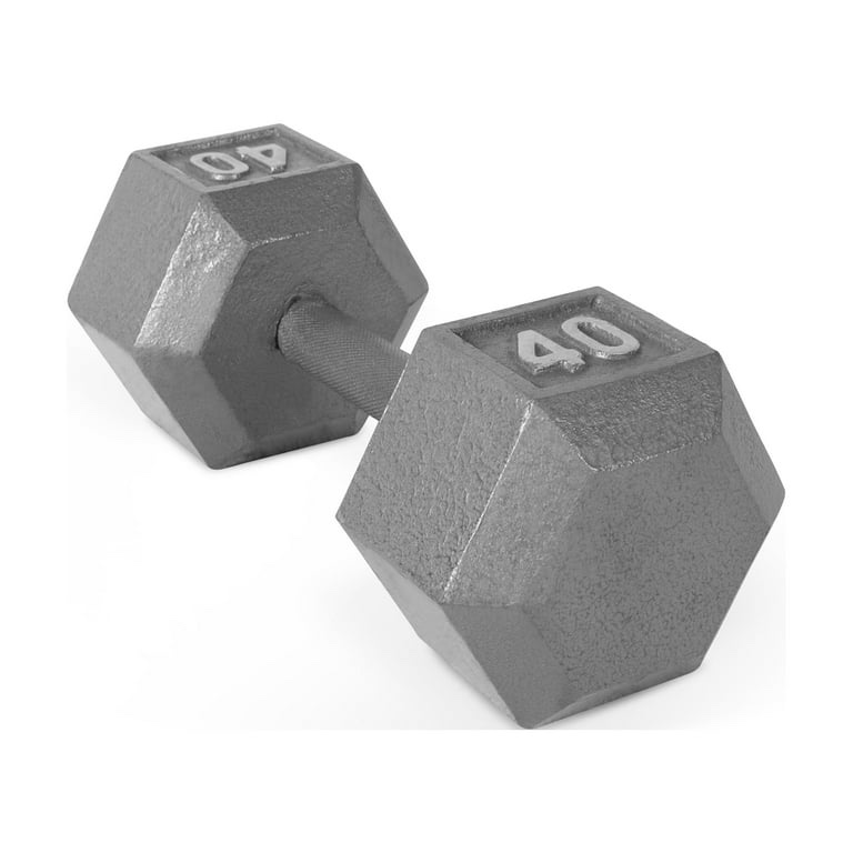 cap barbell 40lb cast iron hex dumbbell, single