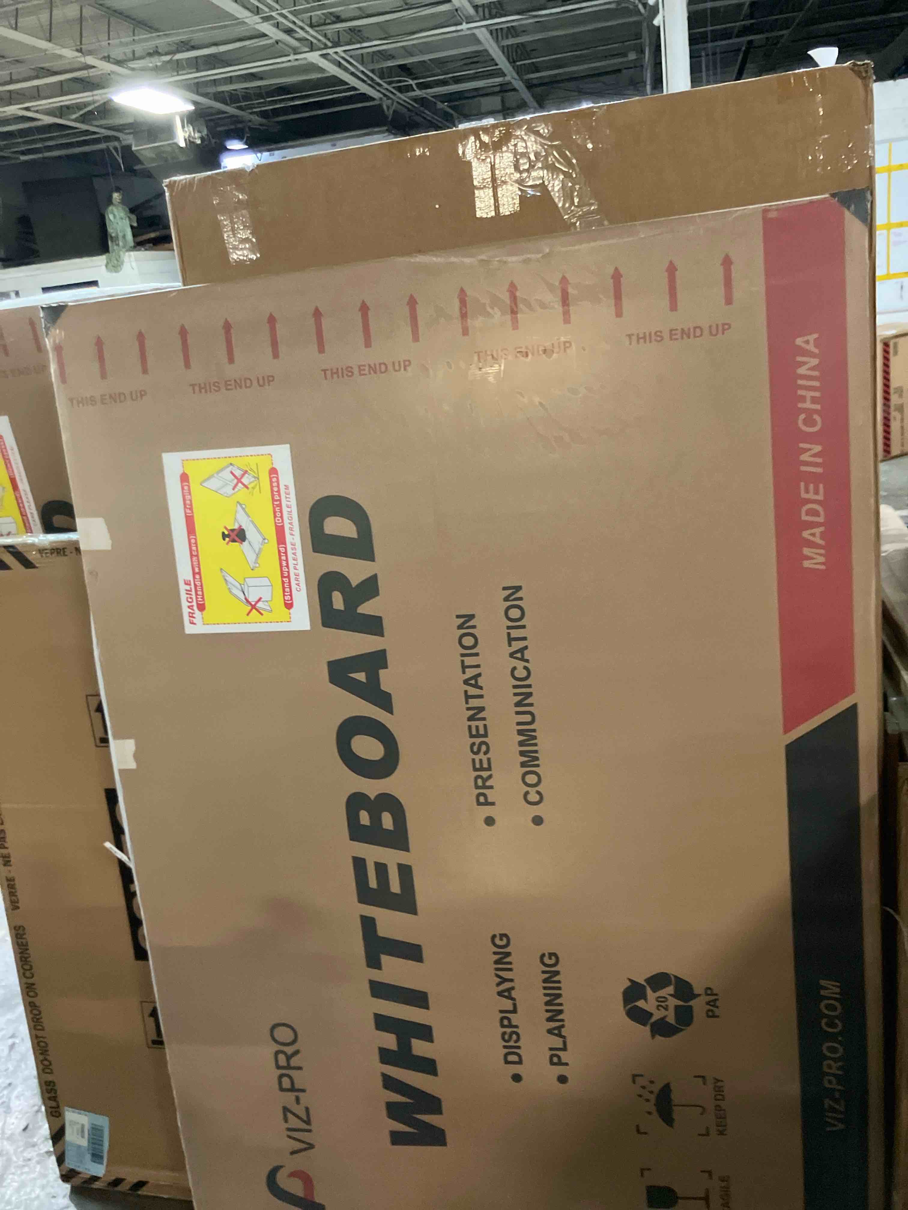 Condition photo showing New/Like New for VIZ-PRO Dry Erase Board/Magnetic Whiteboard, 72 x 48 Inches, Large Wall Mounted Board for School Office and Home 6' x 4'