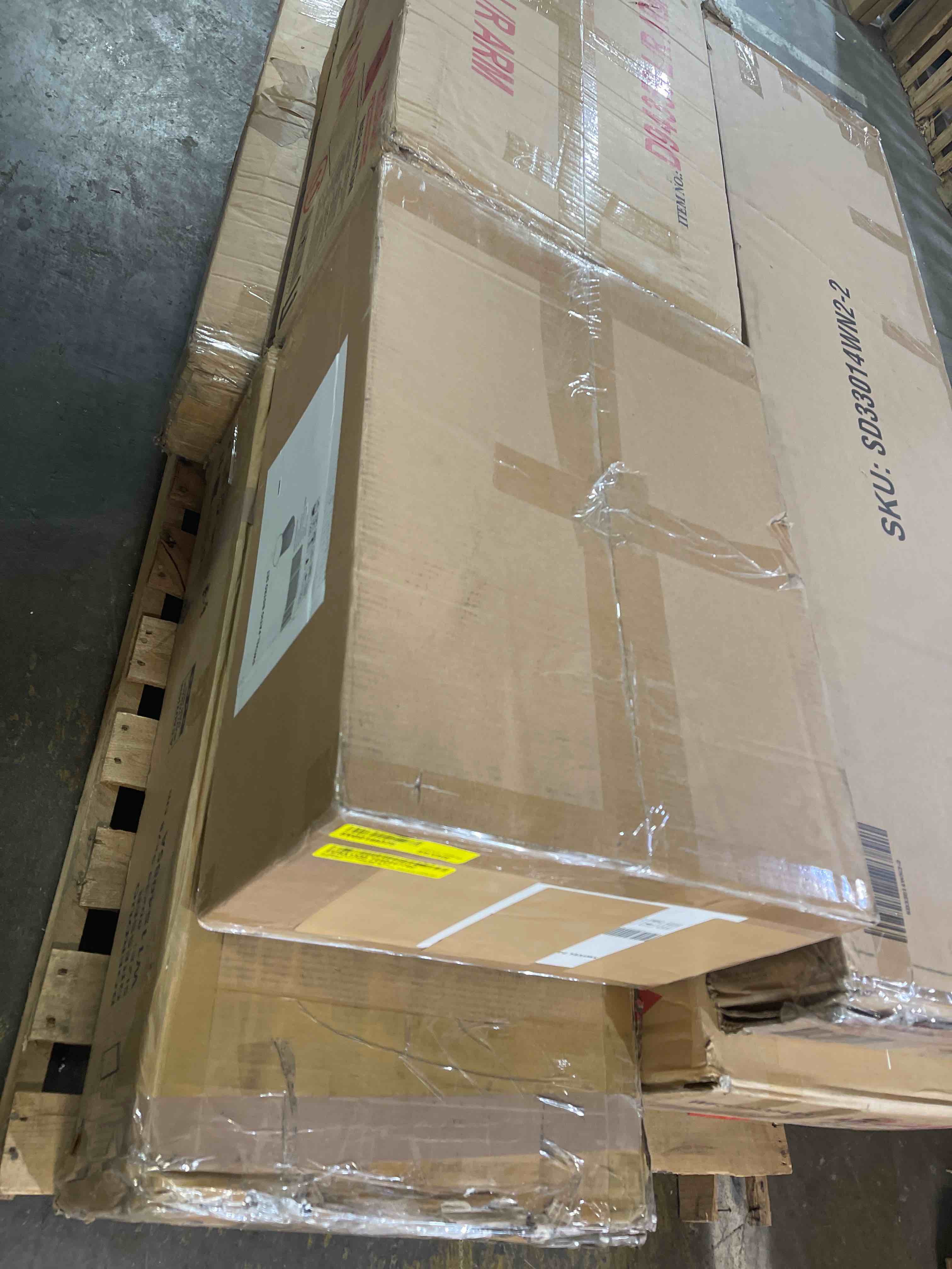 Condition photo showing As Is for Tempered Glass Top Side Table, Red