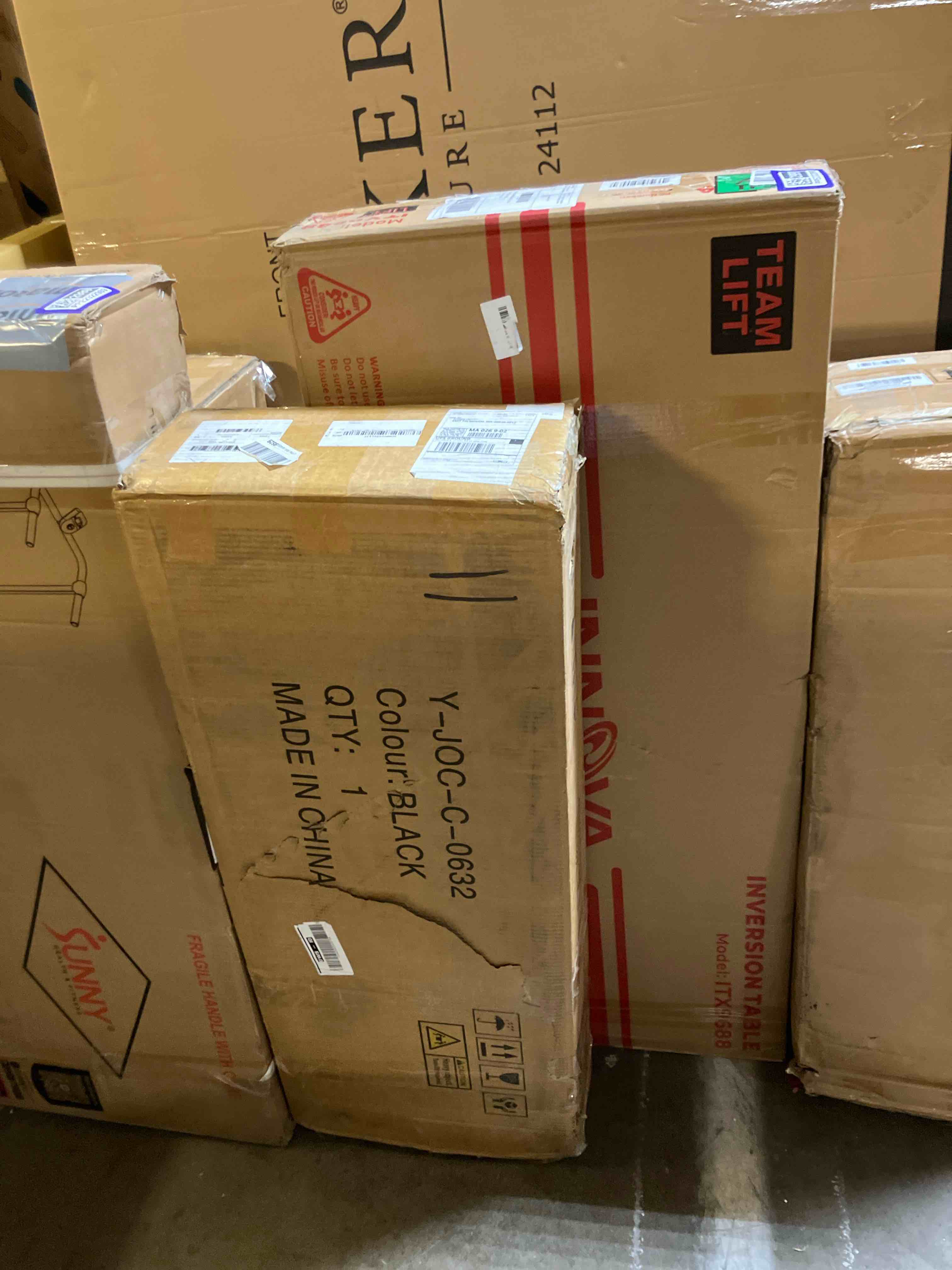 Condition photo showing New/Like New for Black 6 Drawer Dresser for Bedroom, 15.3" D x 47.2" W x 32.3" H in Simply Modern Chest of Drawers, Wood Storage Double Dresser with Deep Drawers for Living Room, Hallway Entryway, Black