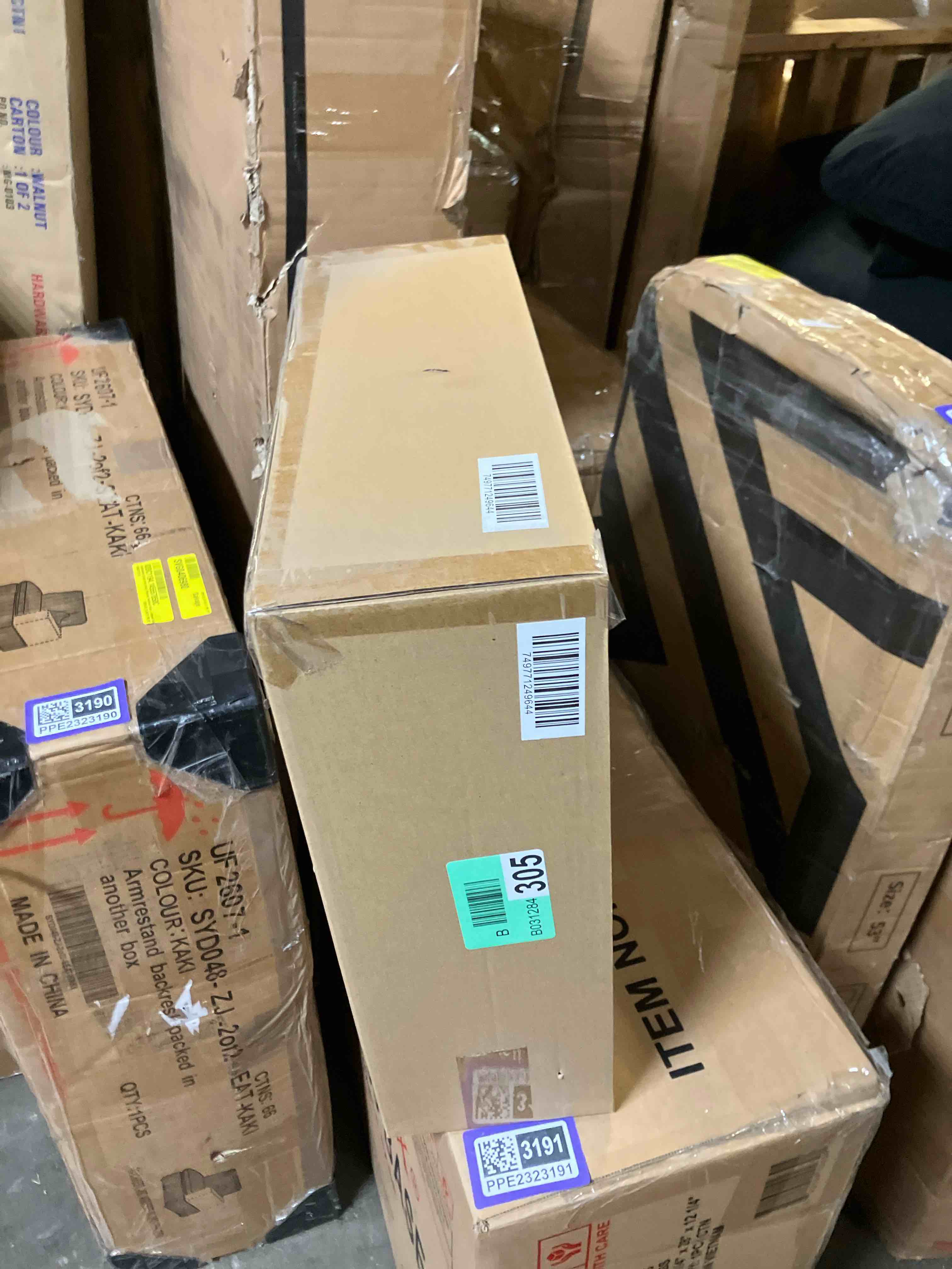 Condition photo showing New/Like New for Ambimall 60'' Modern Floor Lamp with Shade, Tall Lamps for Living Room, Bedroom, Office, Dining Room, Beige Shade with Brown Pole(Without Bulb) beige & brown 60 inches