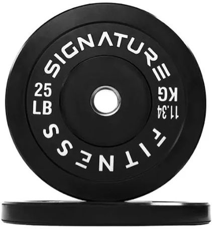 Olympic Bumper Plates 25lbs  Set, 2" Weight Plates for Strength Training & Weightlifting