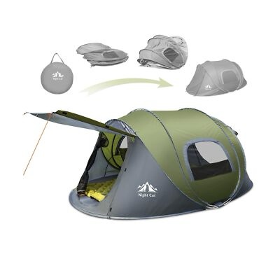 Night Cat Pop-up Camping Tent: 2 Person Tent Waterproof Instant Easy Setup