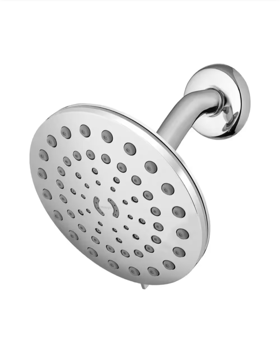 Waterpik 8-Spray Patterns with 1.8 GPM 7 in. Wall Mount Rain Fixed Shower Head in Chrome
