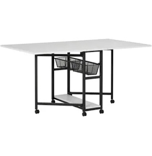 Studio Designs Sew Ready Fabric Cutting Standing Table with Craft Organizers - 58.75" W x 36.5" D x 30" H - Charcoal / White