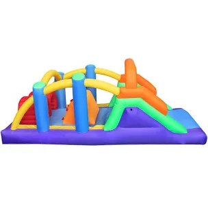 Course Bounce House Castle with Large Slides Bounce Area and Obstacles Inflatable Bouncer House Jumper with Blower