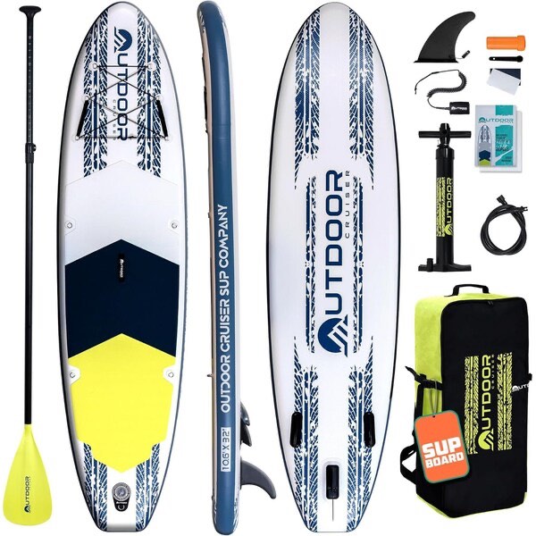 Outdoor Crusier Inflatable Stand Up Paddle Board, Ultra Portable and Lightweight, Wide Stable