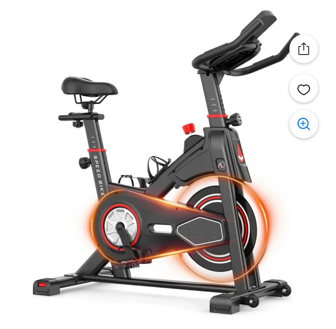 Exercise Bike Indoor Stationary Cycling Bike with 300lbs Weight Capacity,100% Resistance Adjustment Range, Heavy Flywheel, Comfortable Seat Cushion & LCD Monitor