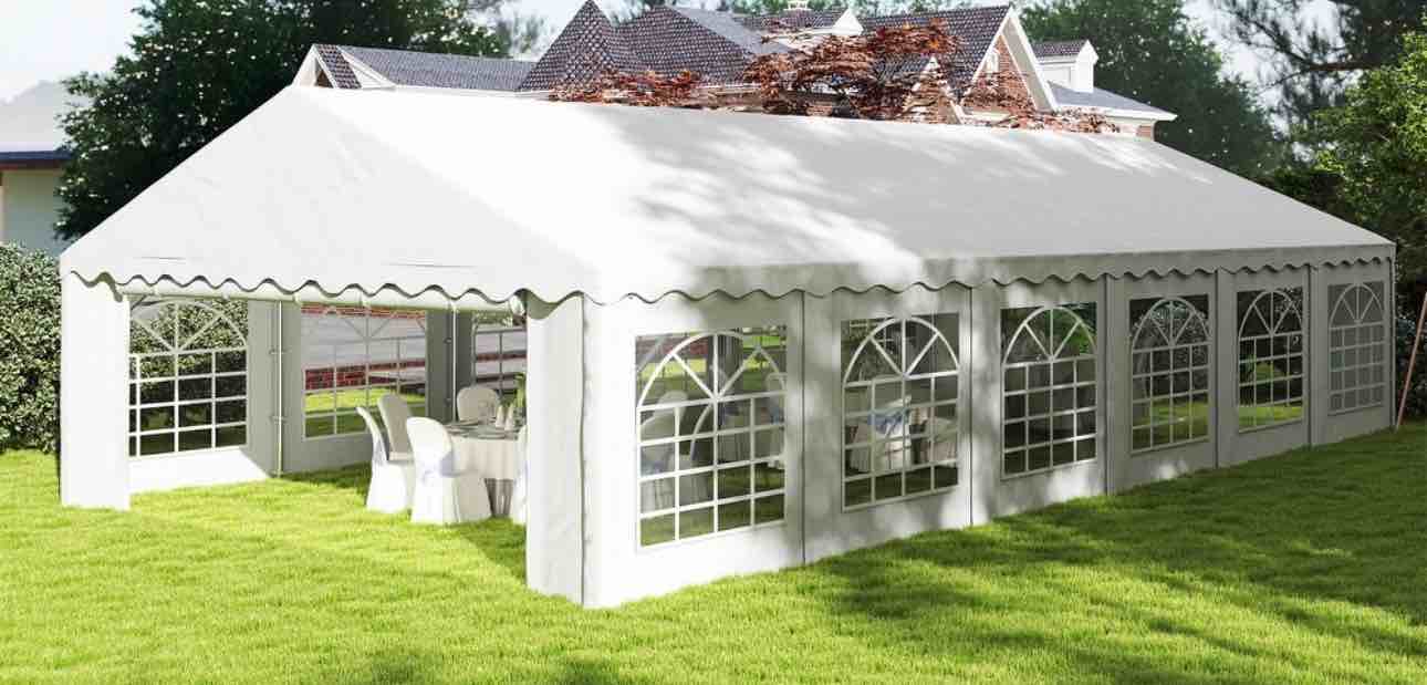 Outsunny 20' x 40' Heavy Duty Party Tent, Galvanized Outdoor Canopy Tent Large Event Shelter with Removable Sidewalls ( 3 Boxes Total)