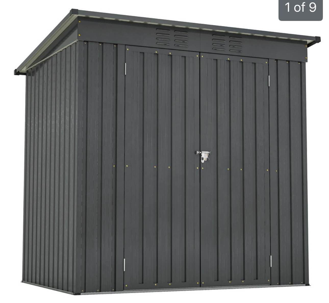 6 x 4 ft Outdoor Storage Shed, All Weather Tool Shed for Garden, Backyard, Lawn, Black ( Incomplete One Box ONLY)