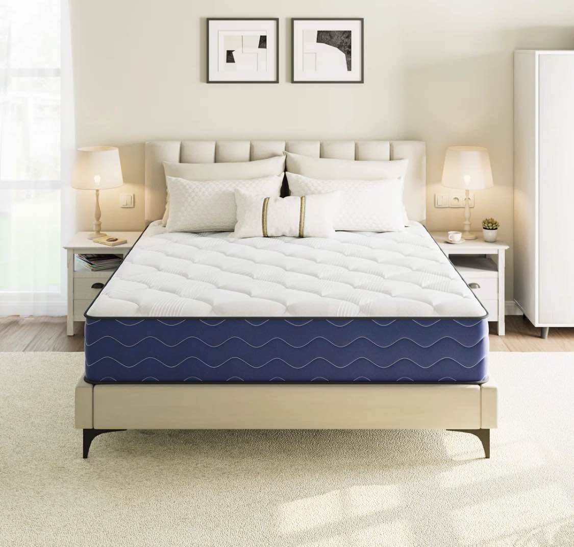 Alwyn Home Cool 8“ /10”/12” Firm Gel Memory Foam Pocket Spring Hybrid Mattress – 10-Year Warranty, CertiPUR-US, OEKO-TEX, SGS Certified