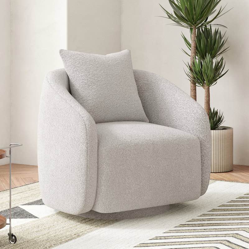 Bashar 28.5" W Upholstered Swivel Barrel Chair