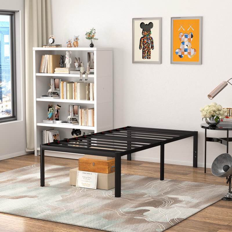 Lawrenceville 18" High Profile Steel Platform Bed, Heavy Duty, Space Underbed, No Box Spring Needed