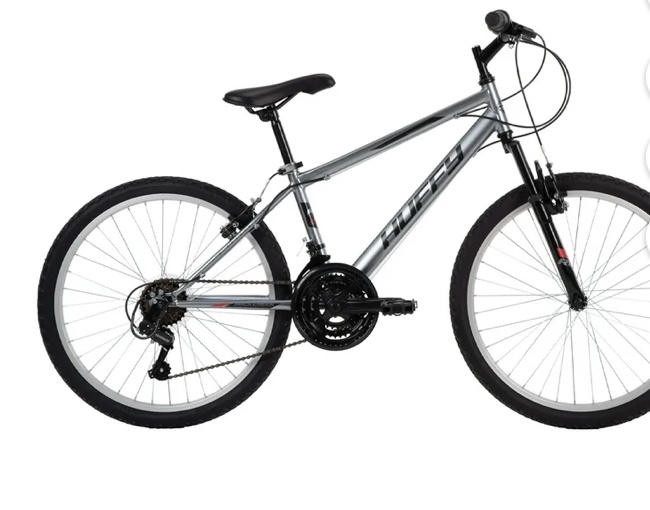 Huffy 24" Rock Creek Mountain Bike, Fits Riders 4'8" - 5'8", Gray, Adult, Men's