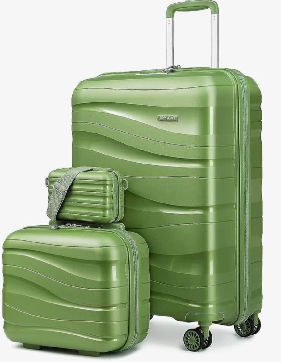 Melalenia Luggage Carry On Suitcase Sets, Expandable PP Hard Shell Suitcase with Spinner Wheels,Travel Luggage with TSA Locks 22x14x9 Airline Approved ( Incomplete ONLY ONE SUITCASE, Missing one wheel)