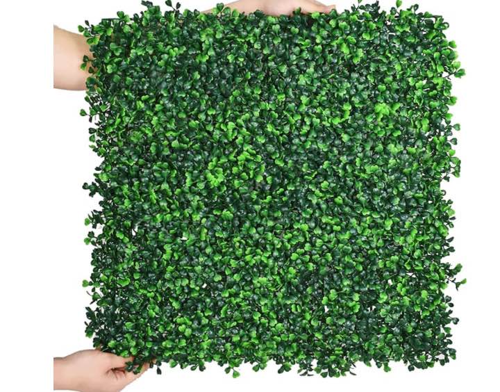 HWT 12 Pcs 10”x10” Grass Wall Backdrop, UV-Protected Greenery Wall Backdrop, Grass Wall Panels, Boxwood Hedge Wall Green Wall Decor Boxwood Panels Indoor & Outdoor Decor