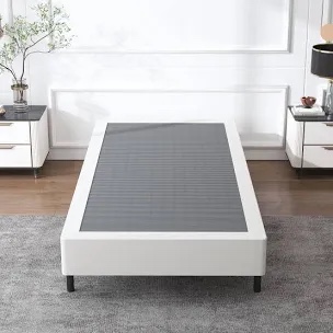 Twin Box Spring 5 Inch High,Heavy Duty Mattress Foundation,Sturdy Metal Twin Box Spring Only with Fabric Cover Set, Easy Assembly, Noise Free