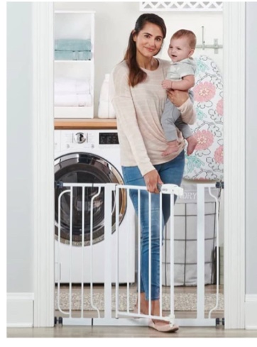 Regalo Easy Step 38.5-Inch Wide Walk Thru Baby Gate, Includes 6-Inch Extension Kit, Pressure Mount Kit, Wall Cups