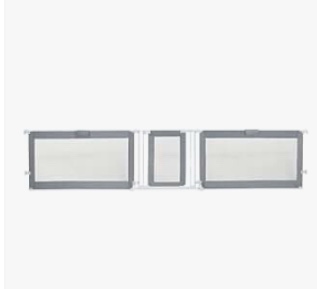 Summer Infant Custom Fit Walk-Thru Extra Wide Pet and Baby Gate, Fits Openings 65” - 87” (2 panels) or 87” - 141” (3 panels), 30” Tall, Install In-between Rooms or Doorways - Grey