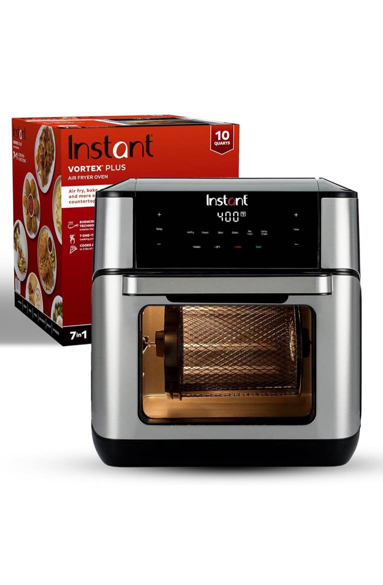 Instant 140-3000-01 Vortex Plus Quart 7-in-1 Multi-Use Air Fryer, 10QT, Silver,Black